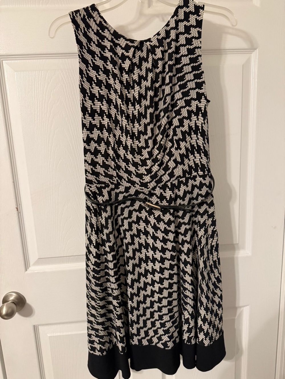 Women’s Black and White Fit-and-Flare Dress